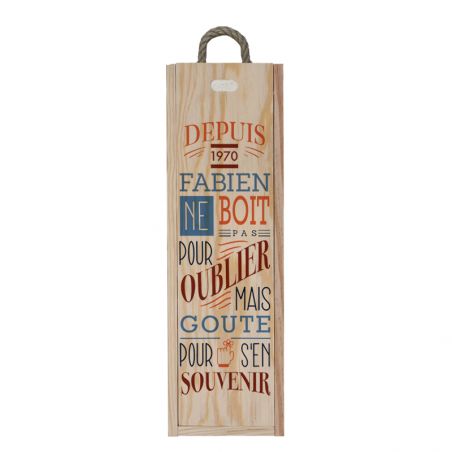 Personalized Wooden Wine Crate - Zipper Opening| Model Don't drink to forget