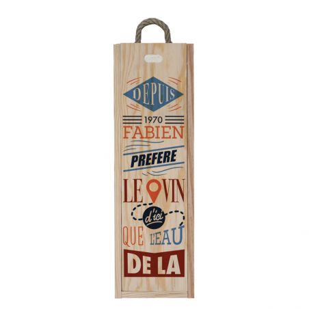 Personalized Wooden Wine Crate - Zipper Opening | Model Prefers local wine