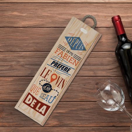 Personalized Wooden Wine Crate - Zipper Opening | Model Prefers local wine