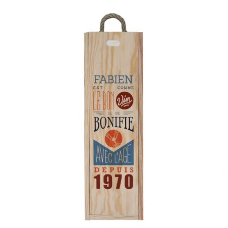 Personalized wooden wine crate | The good wine - Men