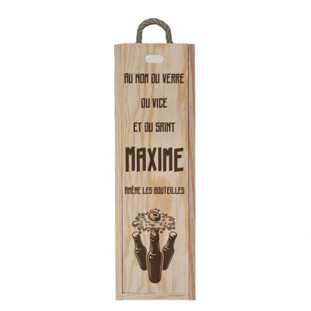 Humorous personalized wooden crate | Model In the name of glass brings back the bottles (beer)