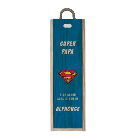 Personalized wooden decorative wine bottle crate | Superman