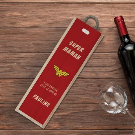 Personalized Empty Wooden Wine Crate | wonder woman