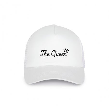 Casquette trucker Blanche réglable personnalisable avec texte et photo · Accessoire mode tendance pour Femme