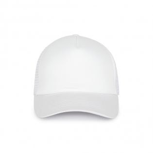 Adjustable white trucker cap customizable with text and photo · Trendy fashion accessory for Women