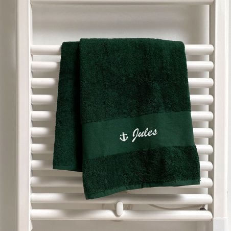 Serviette de bain personnalisée par broderie · Drap de bain personnalisé prénom ou texte · 50 x 100 cm