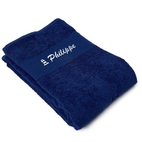 Embroidered bath towel with text or first name · Wedding or housewarming gift idea · 70 x 140 cm