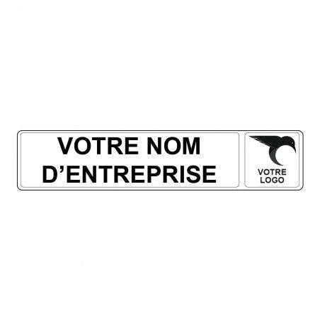 Panneau de signalisation pour parking · Emplacement réservé pour société · Personnalisable avec nom entreprise et logo