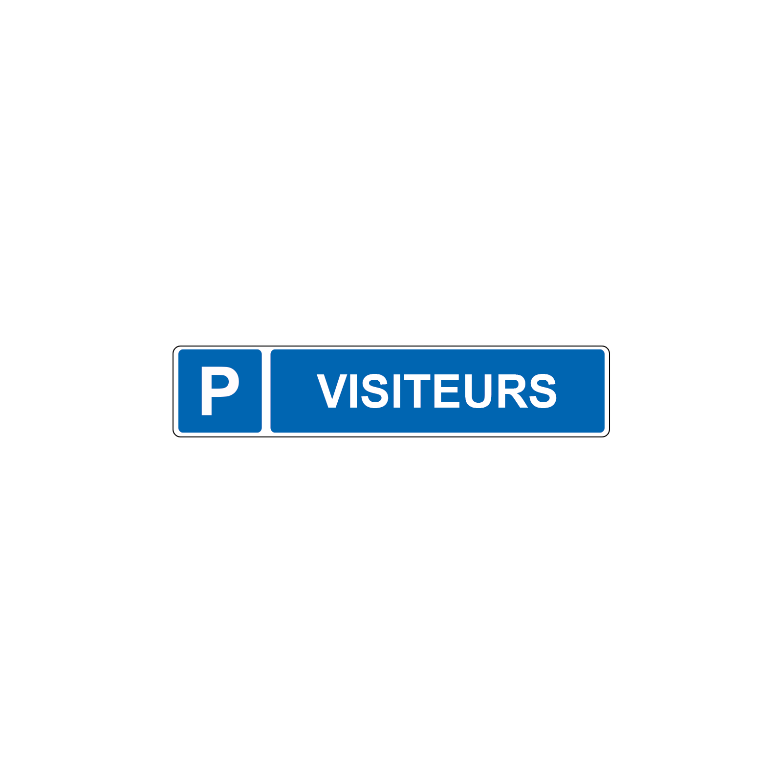 Panneau de signalisation pour parking · Emplacement réservé aux visiteurs · Signalétique extérieure entreprise