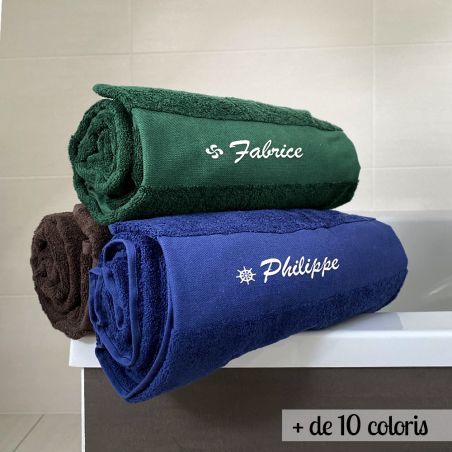 Embroidery bath towel 100 x 150 cm in cotton with text or first name