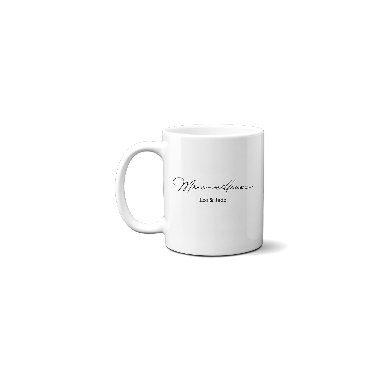 Mug en céramique blanc personnalisable "Mère-Veilleuse" · Cadeau anniversaire maman ou fête des mères