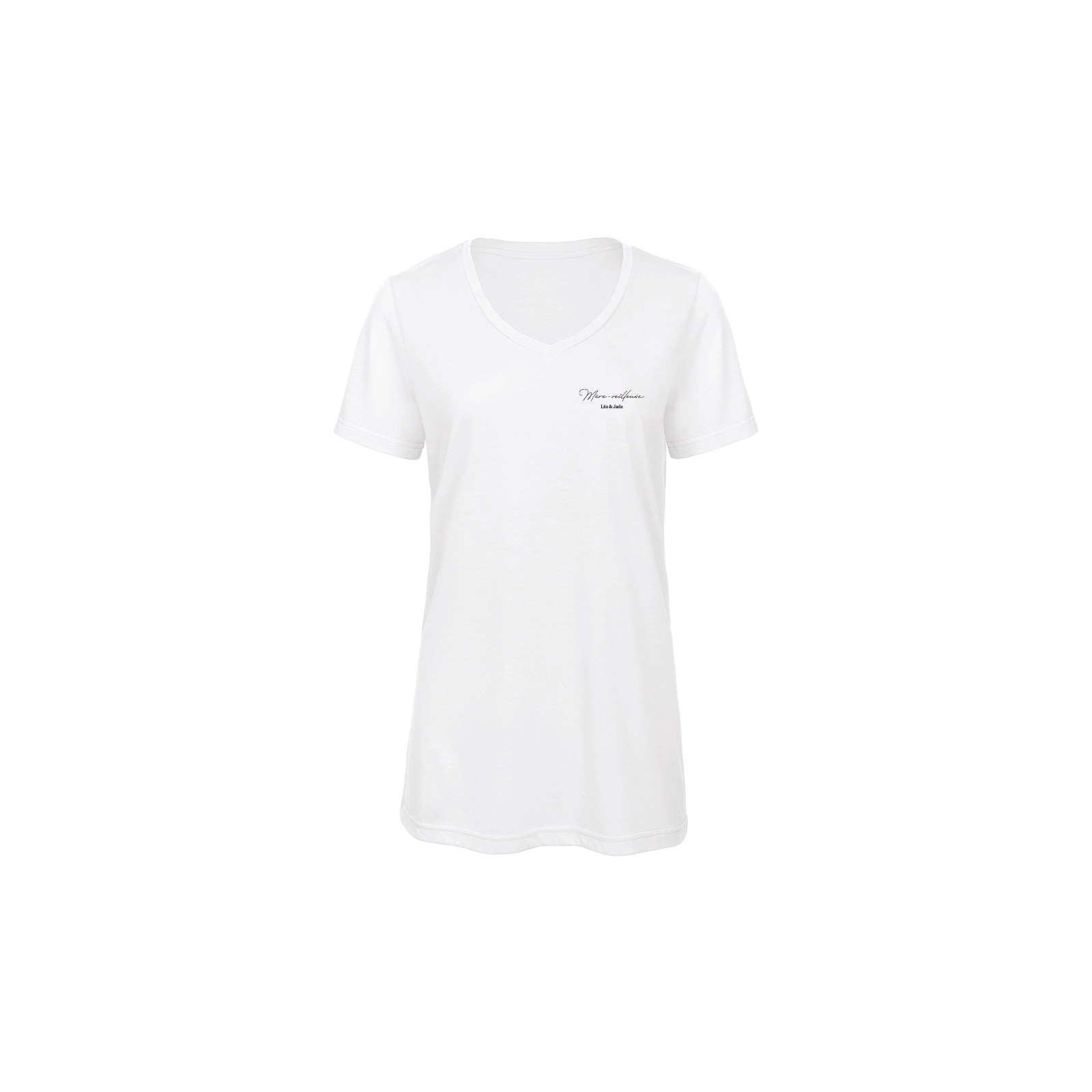 Tee-shirt personnalisable col V pour Femme · Modèle Mère-Veilleuse · Cadeau anniversaire maman