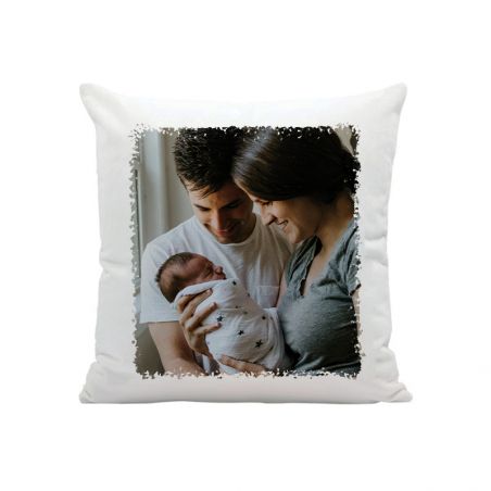 Personalized white cushion - Text and/or Photo | Square 40 x 40 cm