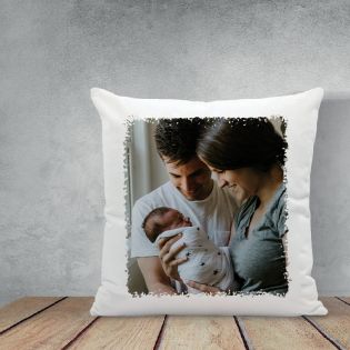 Personalized white cushion - Text and/or Photo | Square 40 x 40 cm