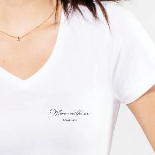 Customizable V-neck T-shirt for Women · Mother-Nightlight Model · Mom’s birthday gift