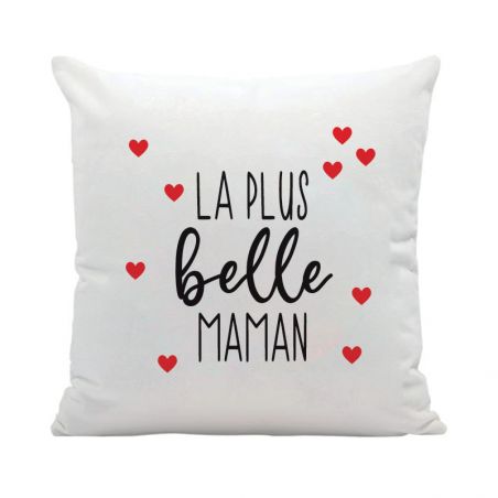 Coussin blanc Maman - Photo personnalisée | Carré 45 x 45 cm