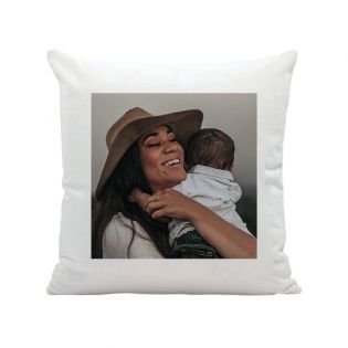 White cushion Mom - Personalized photo | Square 40 x 40 cm