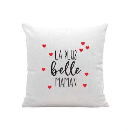 Coussin blanc Maman - Photo personnalisée | Carré 35 x 35 cm