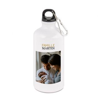 500 mL aluminum bottle customizable with Text and Photo · Small transportable insulated water bottle