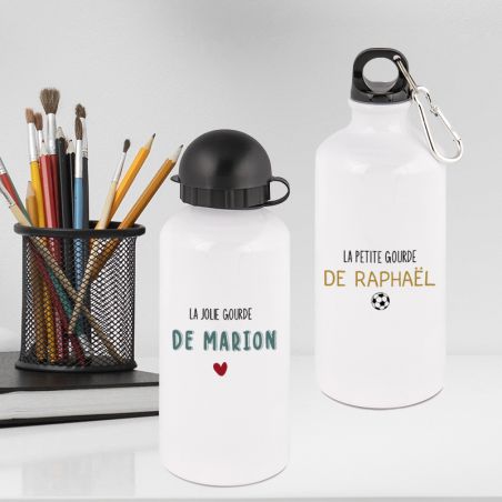 500 mL aluminum bottle customizable with Text and Photo · Small transportable insulated water bottle