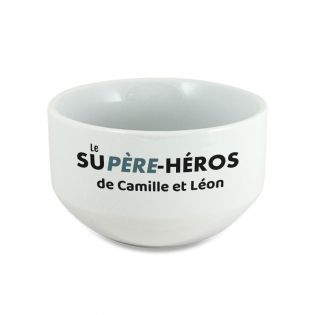 Personalizable breakfast bowl with first name · Superhero · Dad’s birthday or Father’s Day gift