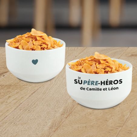 Personalizable breakfast bowl with first name · Superhero · Dad’s birthday or Father’s Day gift