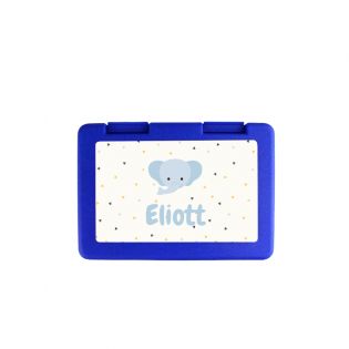 Personalizable children's snack box with first name and animal motif