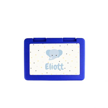 Personalizable children's snack box with first name and animal motif