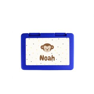 Personalizable children's snack box with first name and animal motif