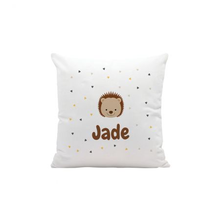 Coussin décoratif 40 x 40 cm pour chambre d'enfant personnalisable avec prénom et motif animal