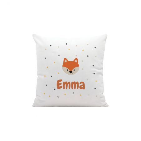 Coussin décoratif 40 x 40 cm pour chambre d'enfant personnalisable avec prénom et motif animal