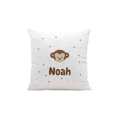 Coussin décoratif 40 x 40 cm pour chambre d'enfant personnalisable avec prénom et motif animal