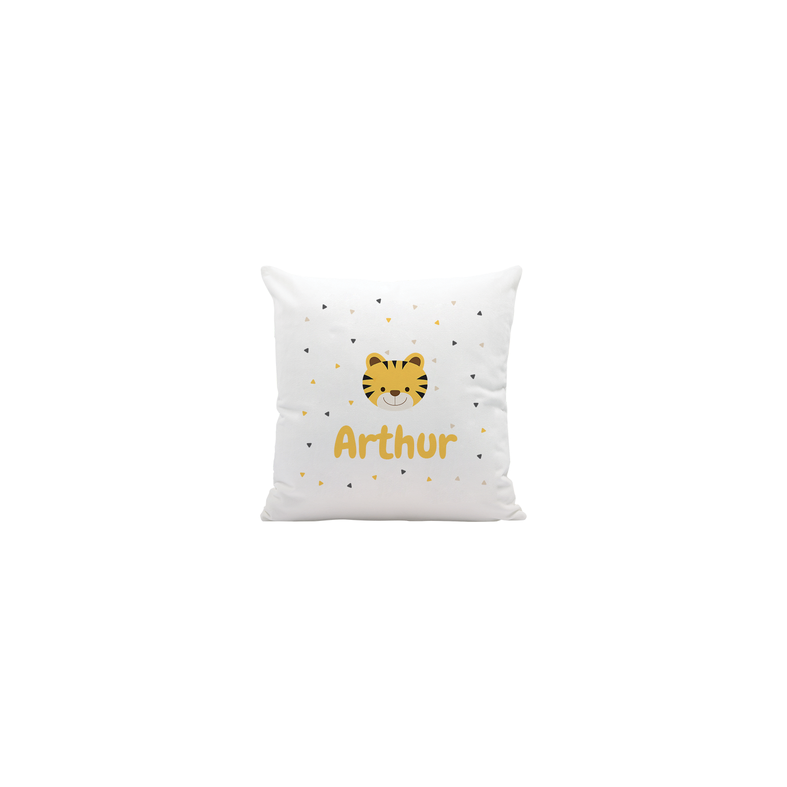 Coussin décoratif 40 x 40 cm pour chambre d'enfant personnalisable avec prénom et motif animal