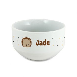 Personalizable children's breakfast bowl with first name and animal motif