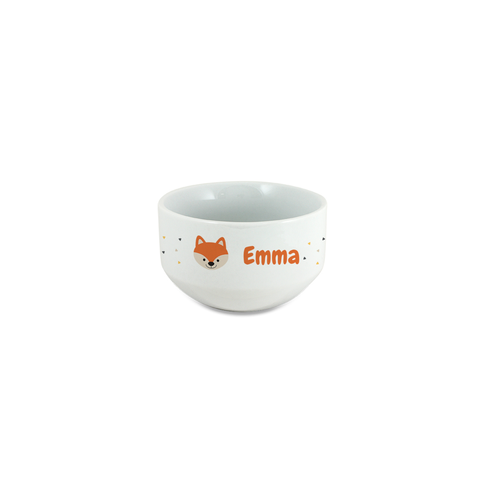 Personalizable children's breakfast bowl with first name and animal motif