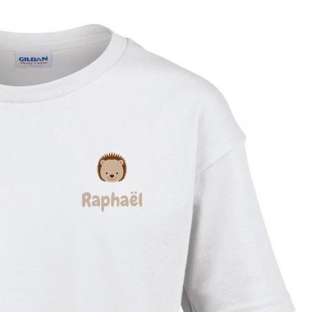 Unisex t-shirt for children, customizable with first name and animal motif · From 2 to 14 years old