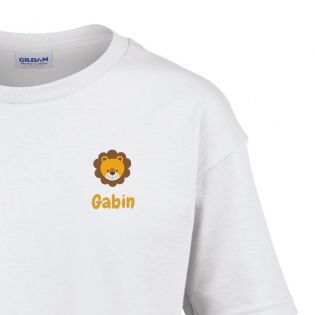 Unisex t-shirt for children, customizable with first name and animal motif · From 2 to 14 years old