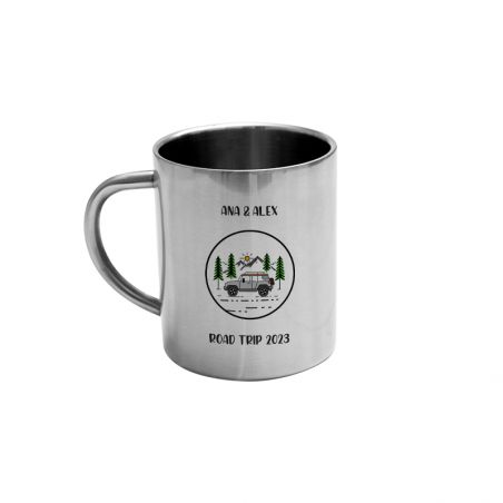 Double wall stainless steel coffee cup customizable with text, photo and logo · 20 cL