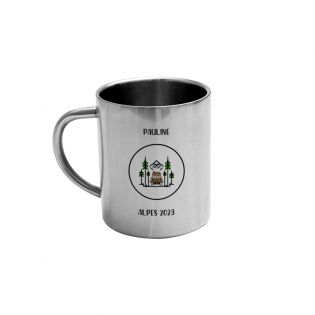 Double wall stainless steel coffee cup customizable with text, photo and logo · 20 cL