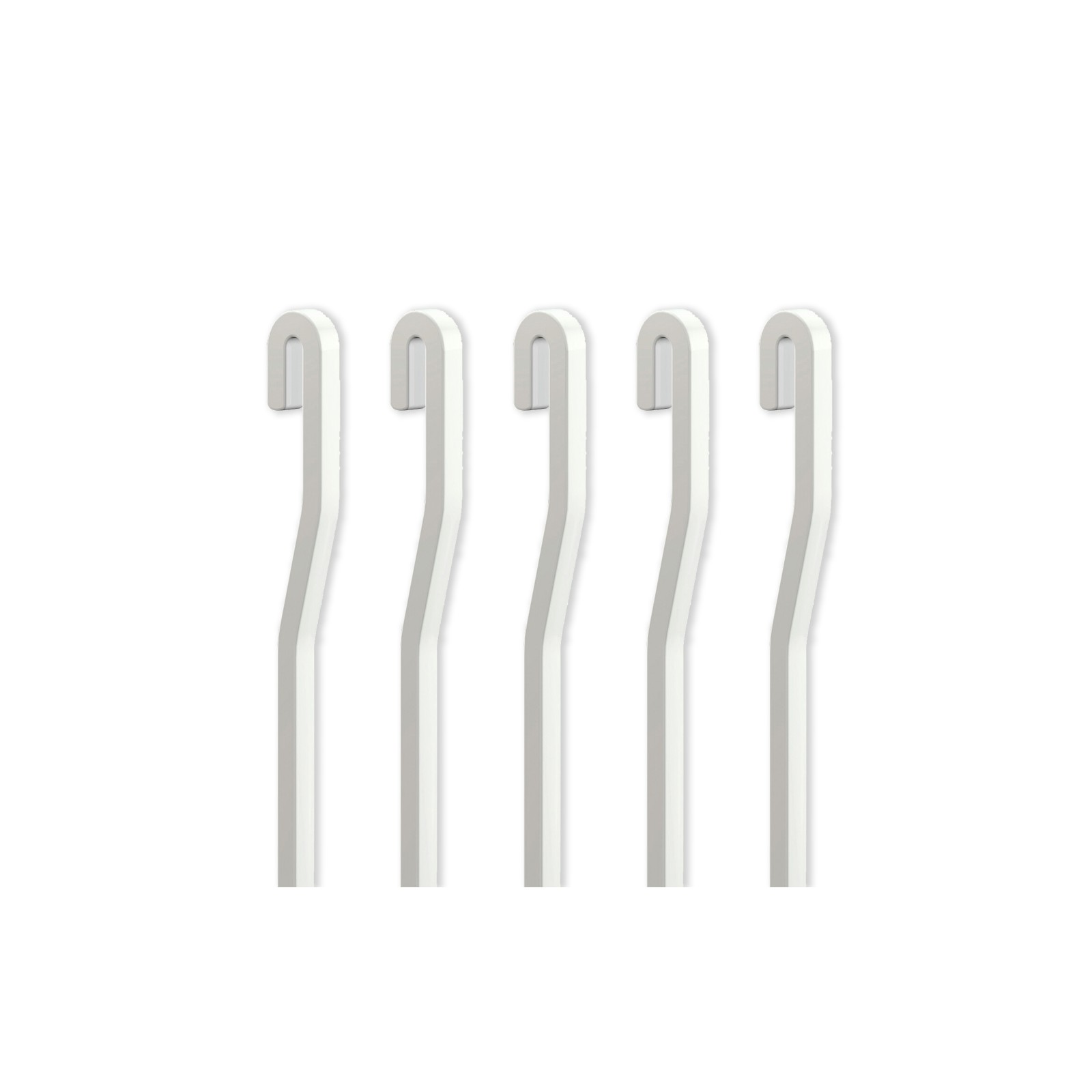 Pack 5 tiges ALU blanc 4x4 mm en S pour cimaise