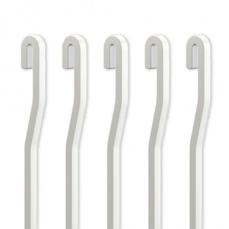 Pack 5 tiges ALU blanc 4x4 mm en S pour cimaise