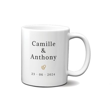 Personalized white ceramic mug with Text and Photo Practical gift for coffee lover