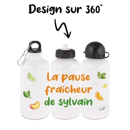 Gourde aluminium 50cl personnalisée | Pause Fraîcheur