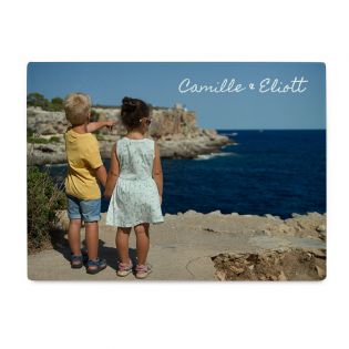 Customizable glass cutting board with Text and Photo · Kitchen accessory gift