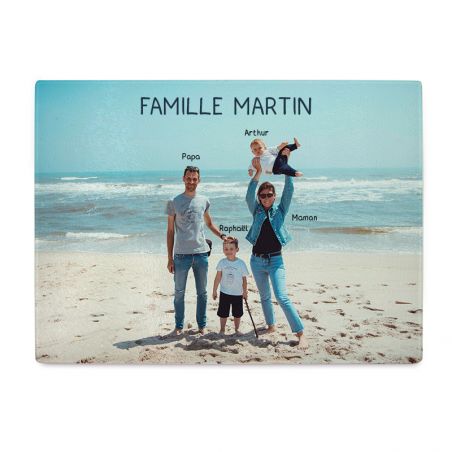 Customizable glass cutting board with Text and Photo · Kitchen accessory gift