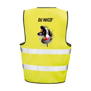 Gilet de securite personnalise avec photos logos motifs et textes