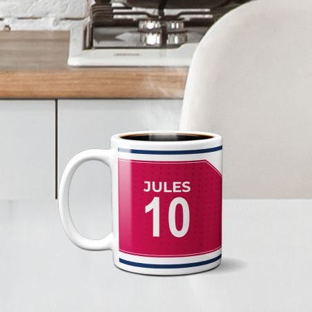 Customizable football club mug with first name and number · Football fan gift · Clermont