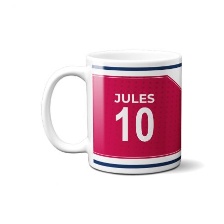 Customizable football club mug with first name and number · Football fan gift · Clermont