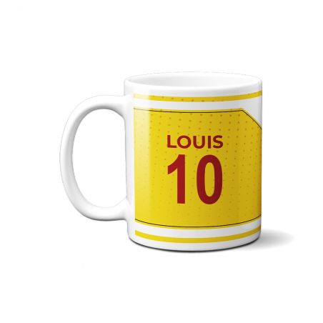 Customizable football club mug with first name and number · Football fan gift · Lens