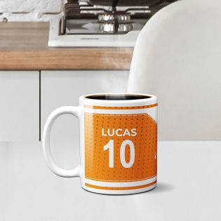 Customizable football club mug with first name and number · Football fan gift · Lorient